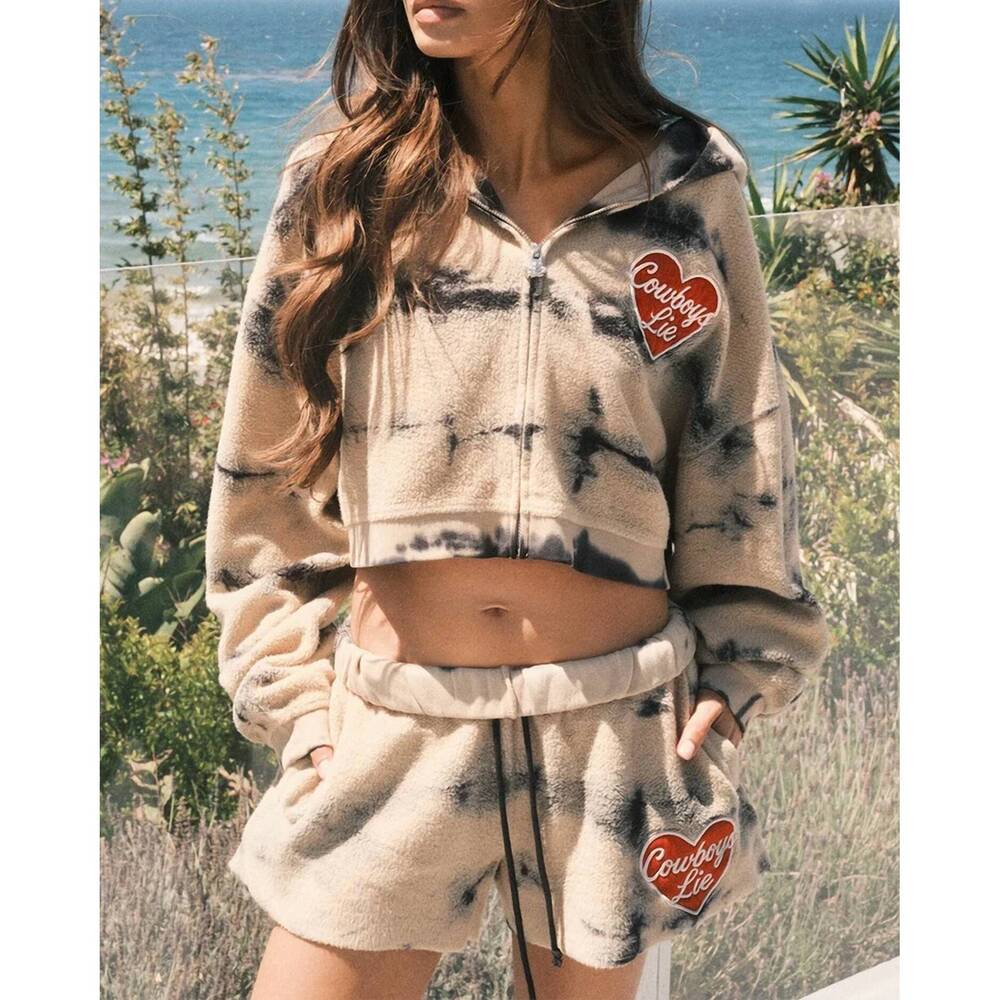 NEW BOYS LIE brushed fleece basic shorts in brown multi